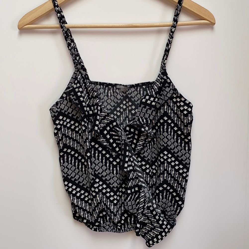 Charlotte Russe Black and White Patterned Tank Top